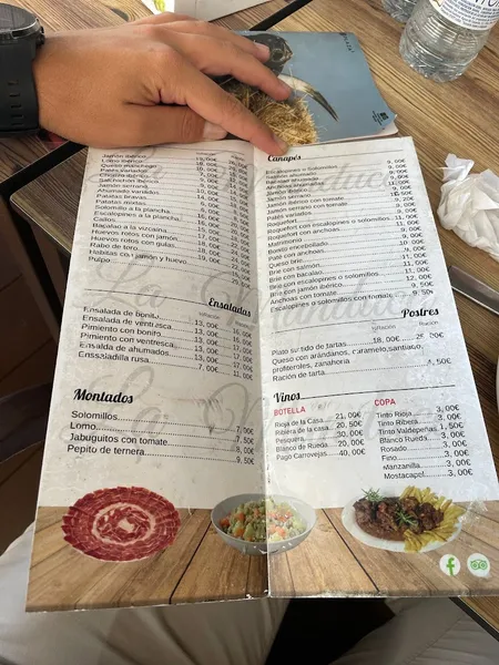 menu 2 of La Manduca