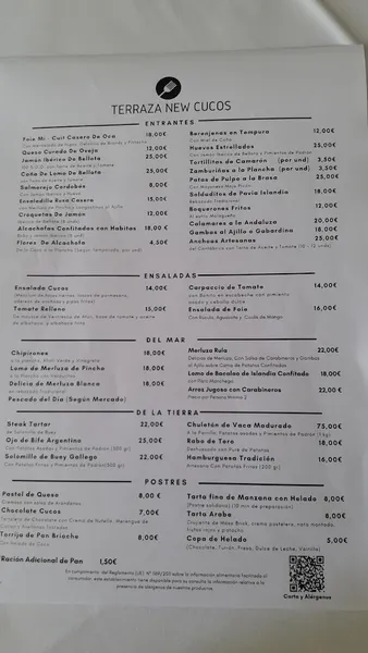 menu 2 of Terraza New Cuco's