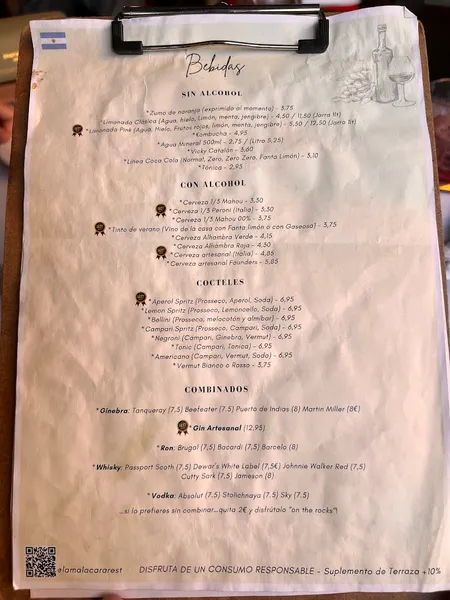 menu 0 of LA MALACARA BODEGÓN ITALOARGENTINO