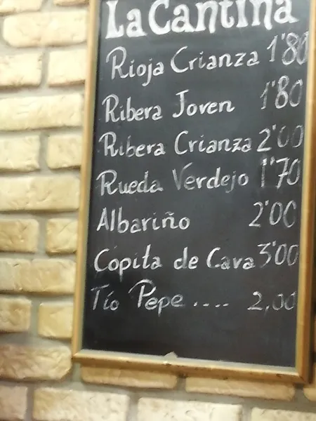 menu 2 of Restaurante La Cantina