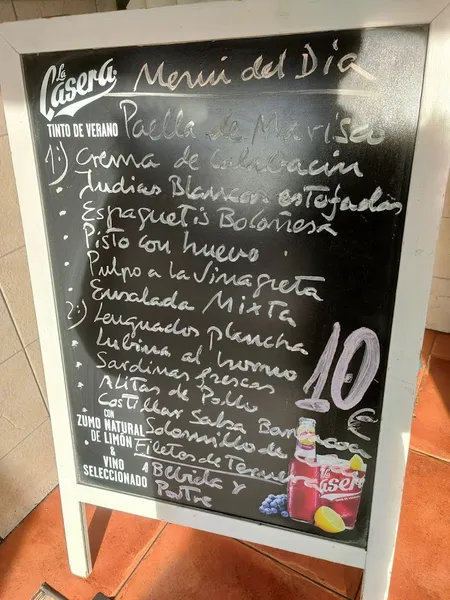 menu 2 of Bar Restaurante La paella de plaza
