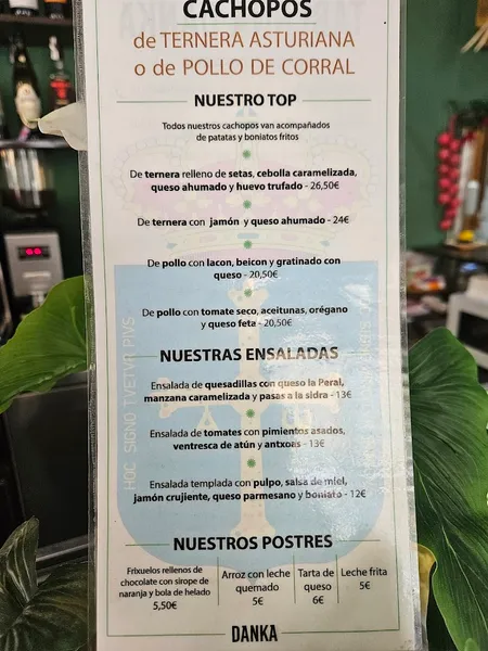 menu 0 of Danka - Taberna y Sidrería