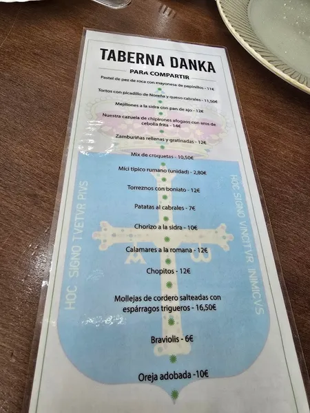 menu 2 of Danka - Taberna y Sidrería