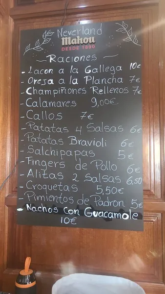 menu 2 of Neverland Cafetería Cerveceria