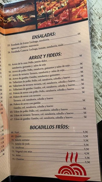 menu 1 of La Plaza café-bar