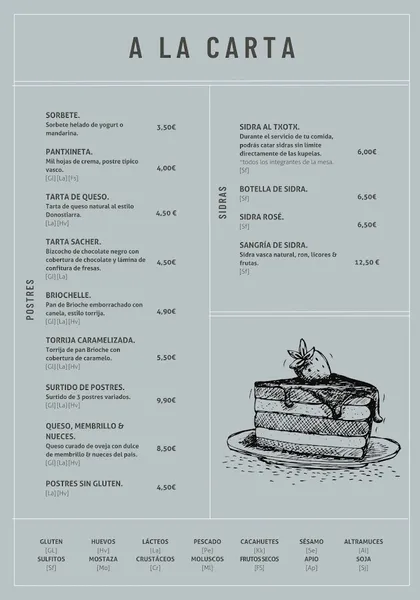 menu 1 of Sidrería Begiris