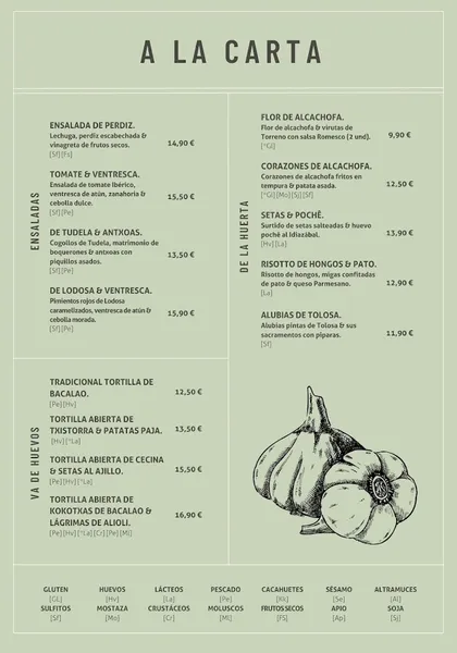 menu 2 of Sidrería Begiris