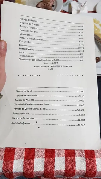 menu 1 of Can Cargolet