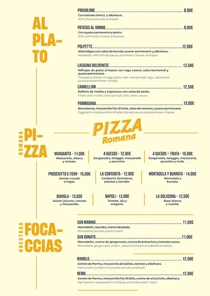 menu 1 of La FRASCHETTA Street Food