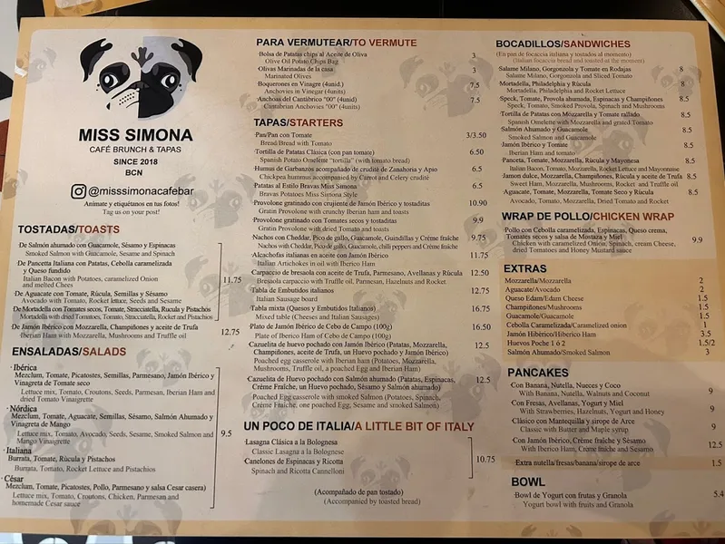 menu 1 of Miss Simona Cafe, Brunch & Tapas