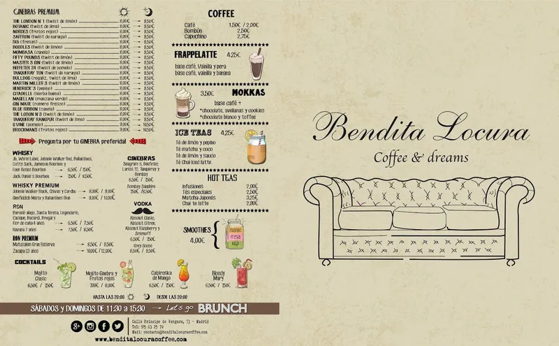 menu 1 of Bendita Locura Coffee & Dreams