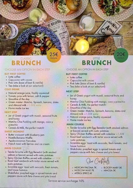 menu 2 of Bendita Locura Coffee & Dreams