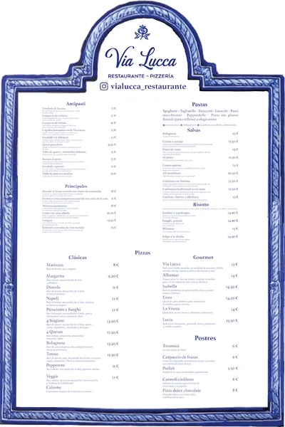 menu 0 of Via Lucca - Restaurante en Granada