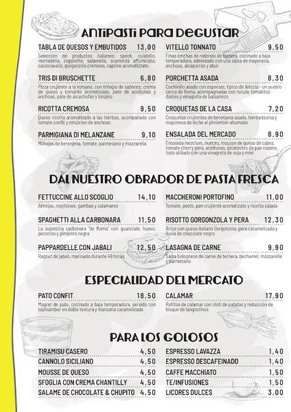menu 1 of Mercato Italiano Restaurante Pizzeria