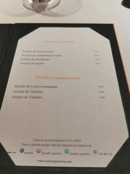 menu 2 of Guetaria Asador 2.zero