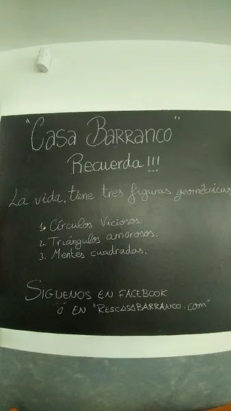 menu 1 of Casa Barranco