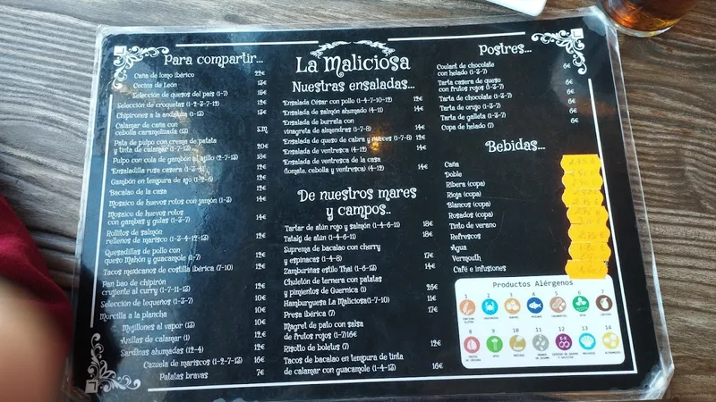 menu 0 of La maliciosa