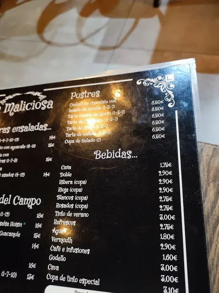 menu 2 of La maliciosa