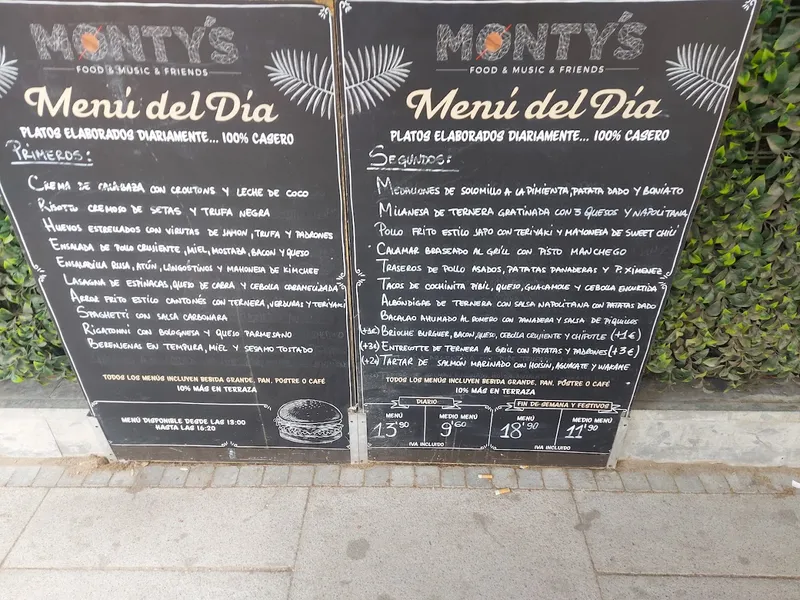 menu 2 of Monty's