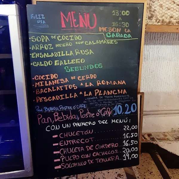 menu 2 of Restaurante La Cañada