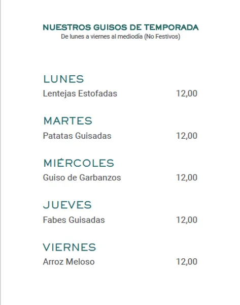 menu 1 of JOTA CINCO
