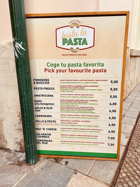 menu 0 of HASTA LA PASTA