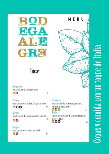 menu 2 of La Bodega Alegre
