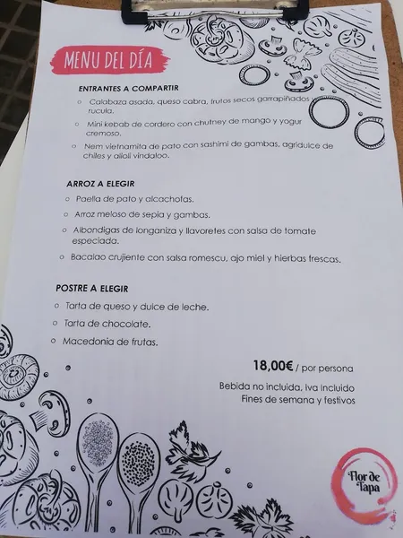 menu 0 of Flor de Tapa