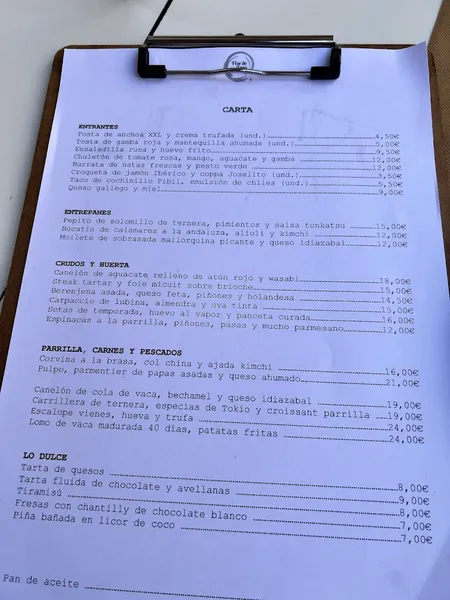 menu 1 of Flor de Tapa