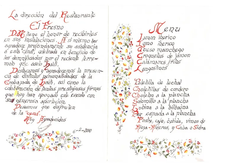 menu 0 of Restaurante Fresno
