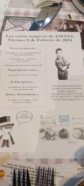 menu 2 of Eiffel Restaurante