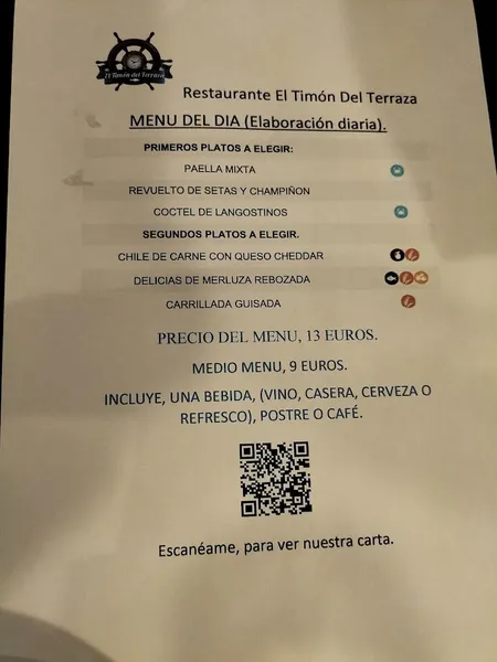 menu 0 of El Timón del Terraza
