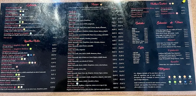 menu 2 of Pizzeria Fratelli Madrid