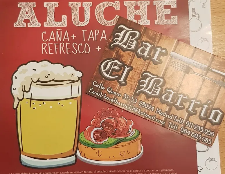 menu 2 of Bar El Barrio