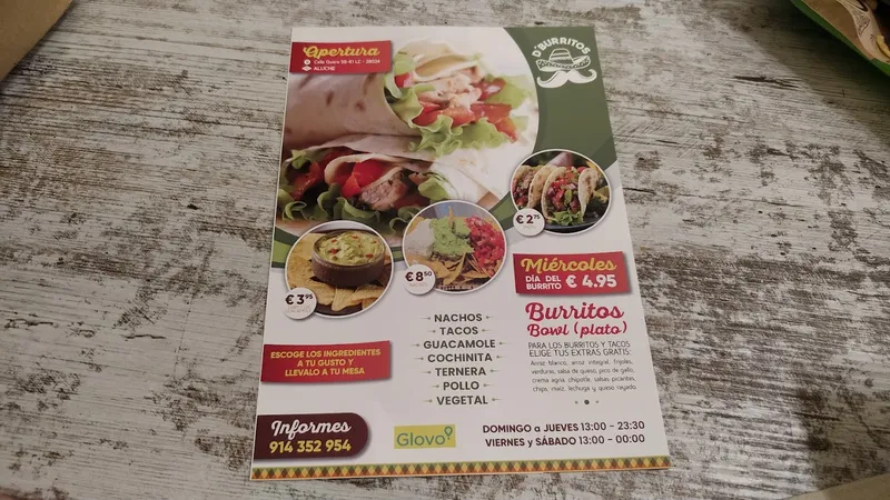 menu 0 of D'BURRITOS