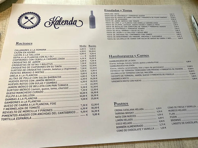 menu 0 of Kalenda