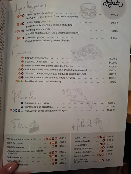 menu 2 of Kalenda