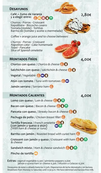 menu 0 of Punto de Encuentro Bar Cafetería