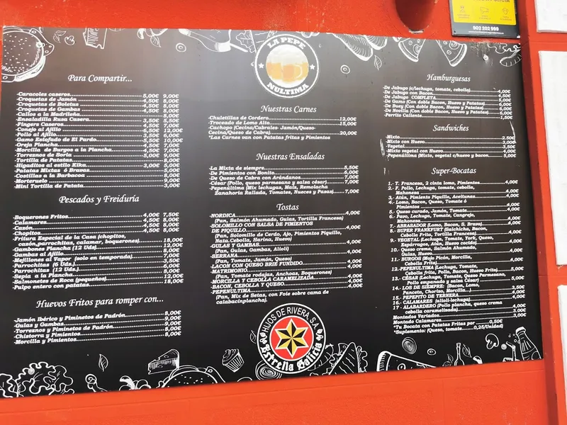 menu 0 of Bar Restaurante La Pepenultima