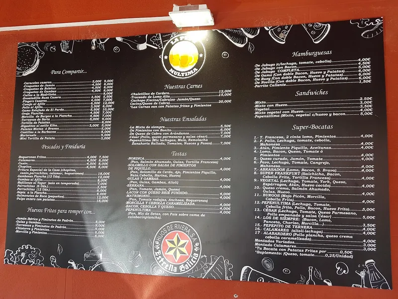 menu 1 of Bar Restaurante La Pepenultima