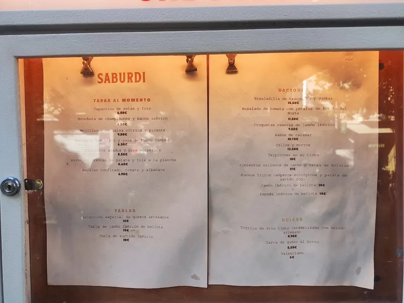 menu 1 of Taberna Saburdi