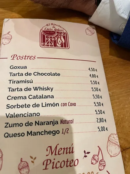 menu 0 of Bar El Rincón de Luis Mari