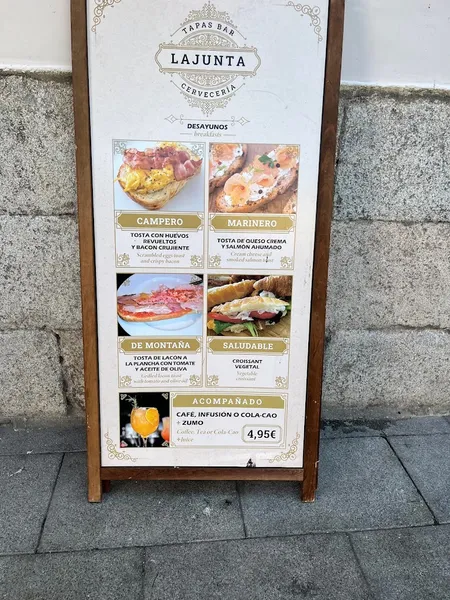 menu 2 of Cervecería La Junta