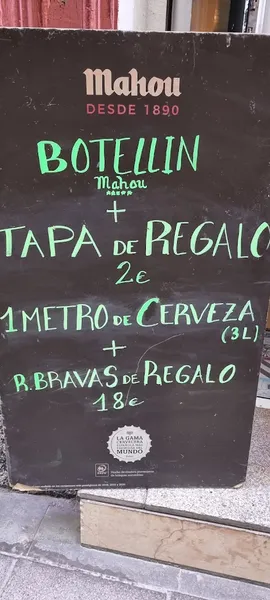 menu 2 of Cervecería El metro de Manuela Malasaña