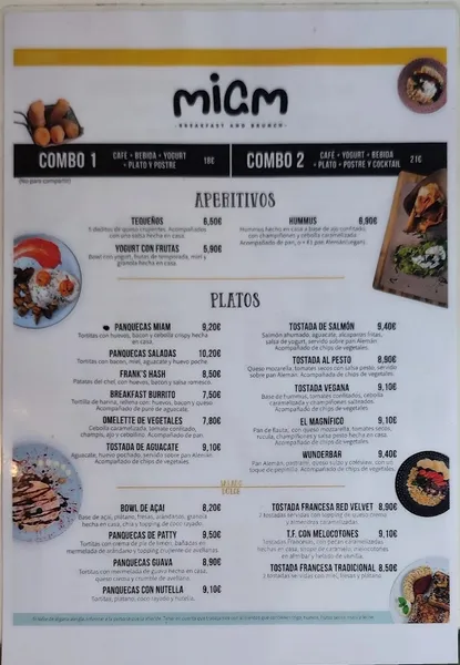 menu 1 of MIAM