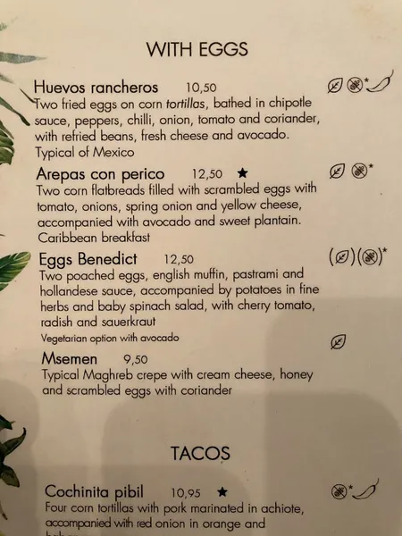 menu 0 of TRÓPICO Brunch Barcelona