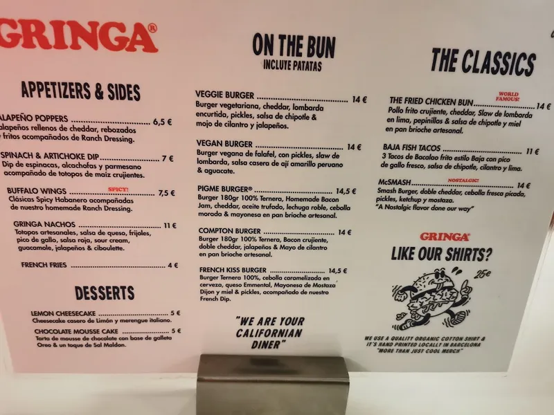 menu 0 of Gringa