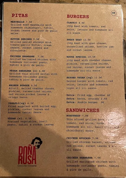 menu 0 of Doña Rosa - Cocina Urbana