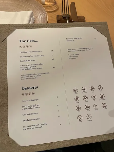 menu 1 of Gran Azul