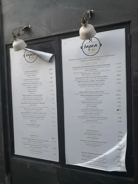 menu 2 of Tapearte Arroceria desde 1992